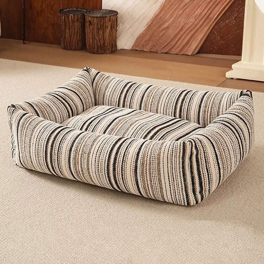 Scratch-Resistant Breathable Neck Support Square Bolster Pet Bed Dog Bed