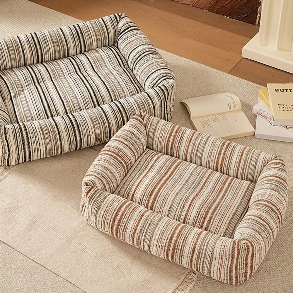 Scratch-Resistant Breathable Neck Support Square Bolster Pet Bed Dog Bed