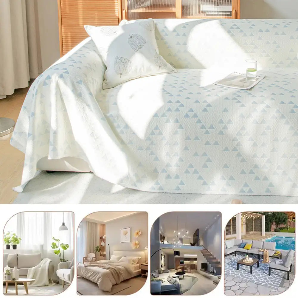 Triangle Star Cooling Ice Silk Breathable Comfort Sofa Throw Blanket Sofa Cover