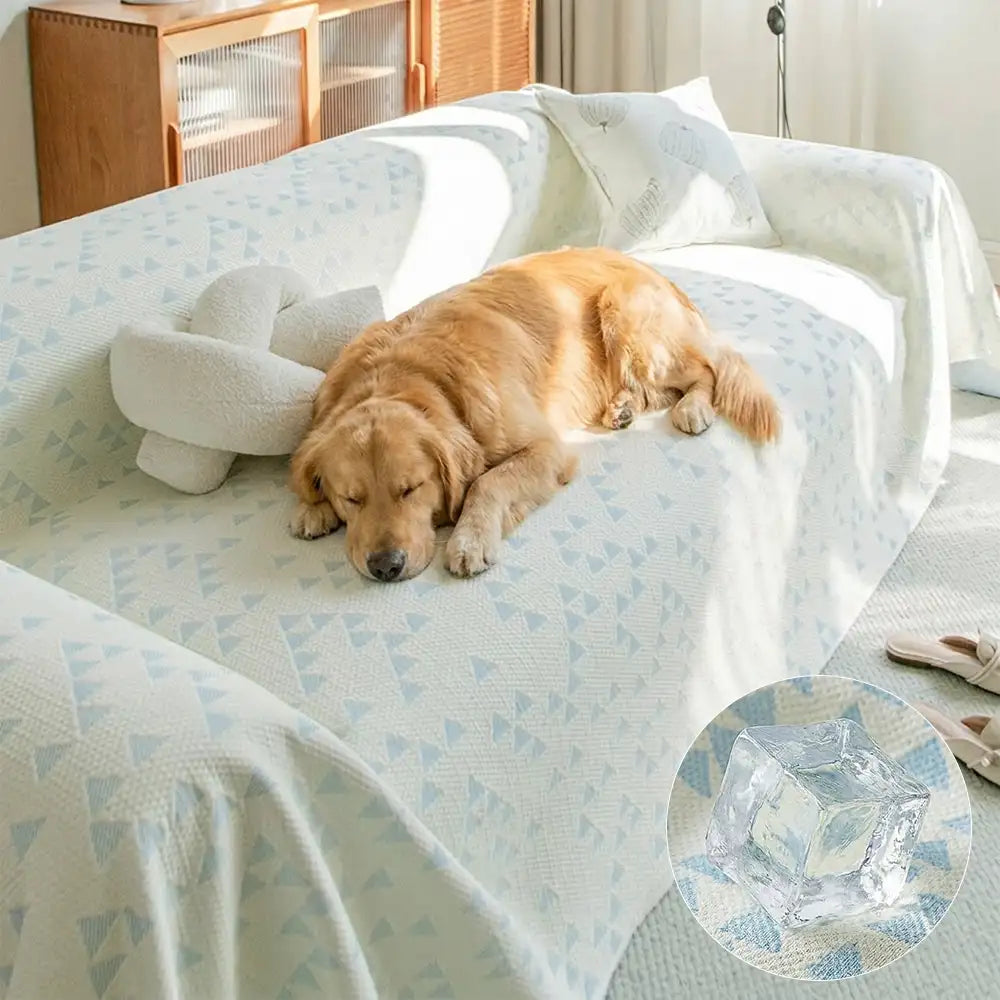 Triangle Star Cooling Ice Silk Breathable Comfort Sofa Throw Blanket Sofa Cover