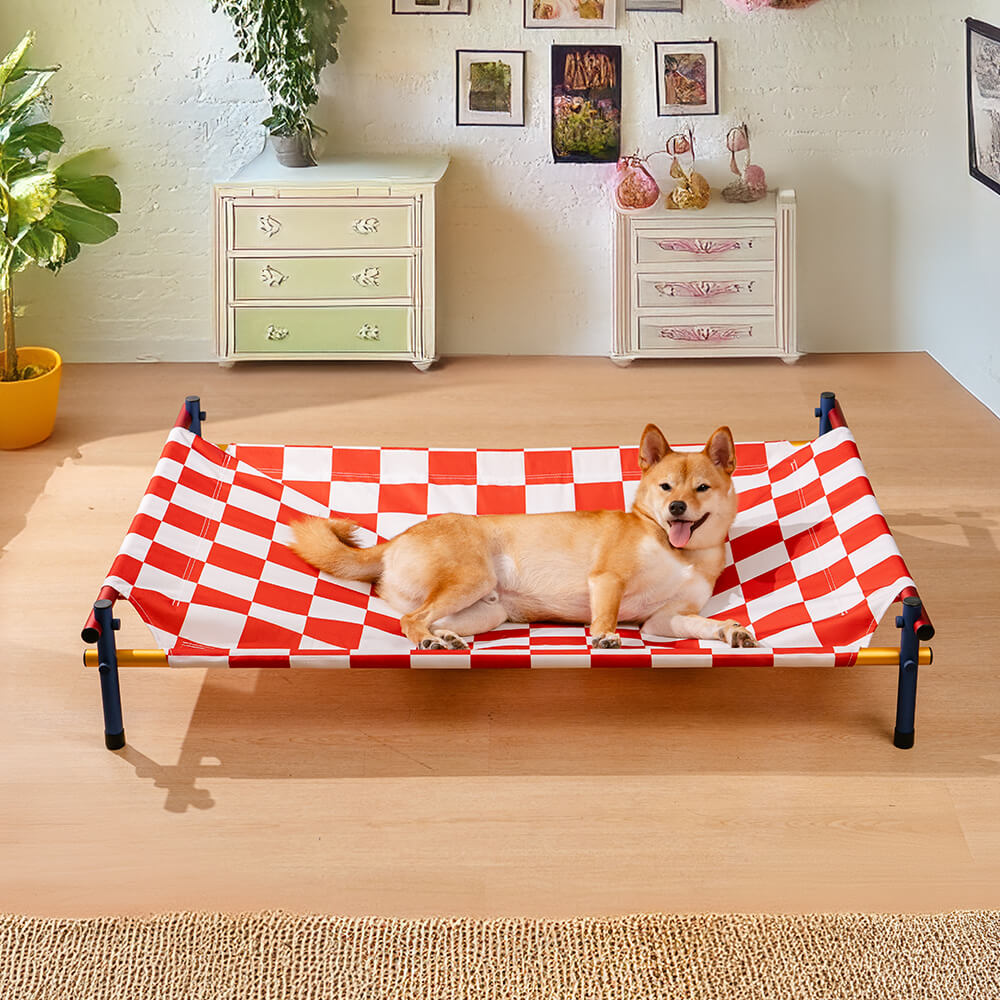 Vibrant Summer Print Style Aluminium Outdoor Elevated Dog Bed - Summer Paradise
