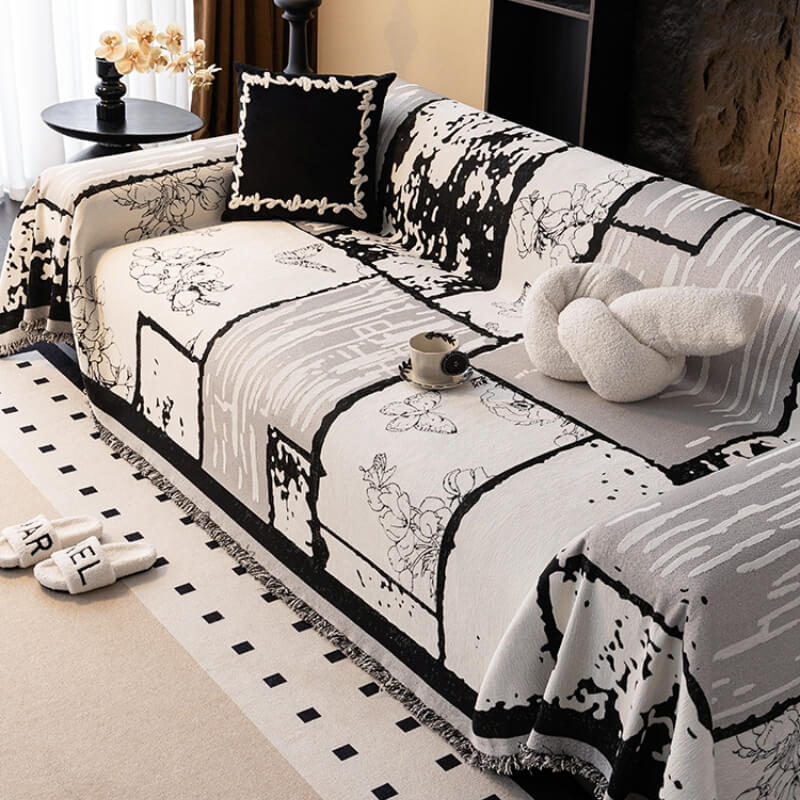 Vintage Chenille Anti-Scratch Sofa Protector Throw Sofa Cover