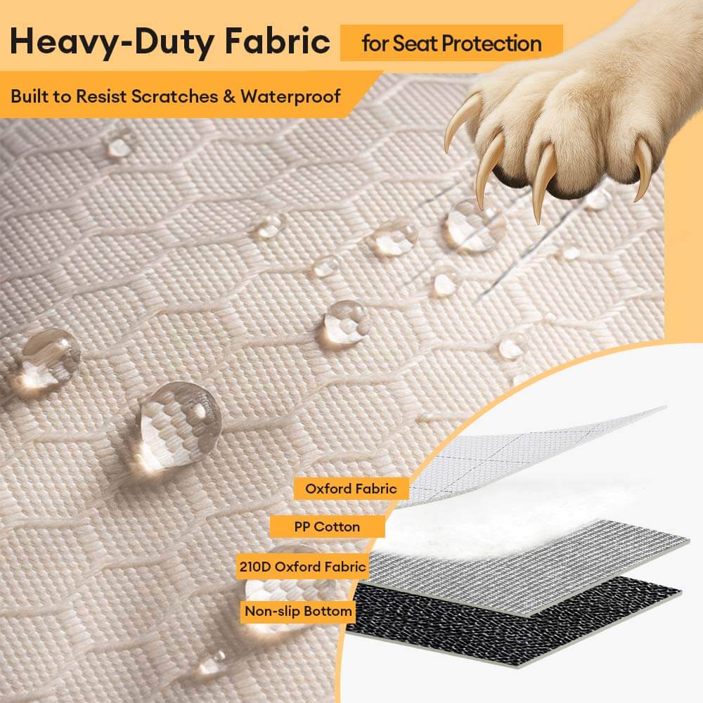 Waterproof Multi-Use Car Dog Seat Cover – Convertible Back Seat Protector for Pets