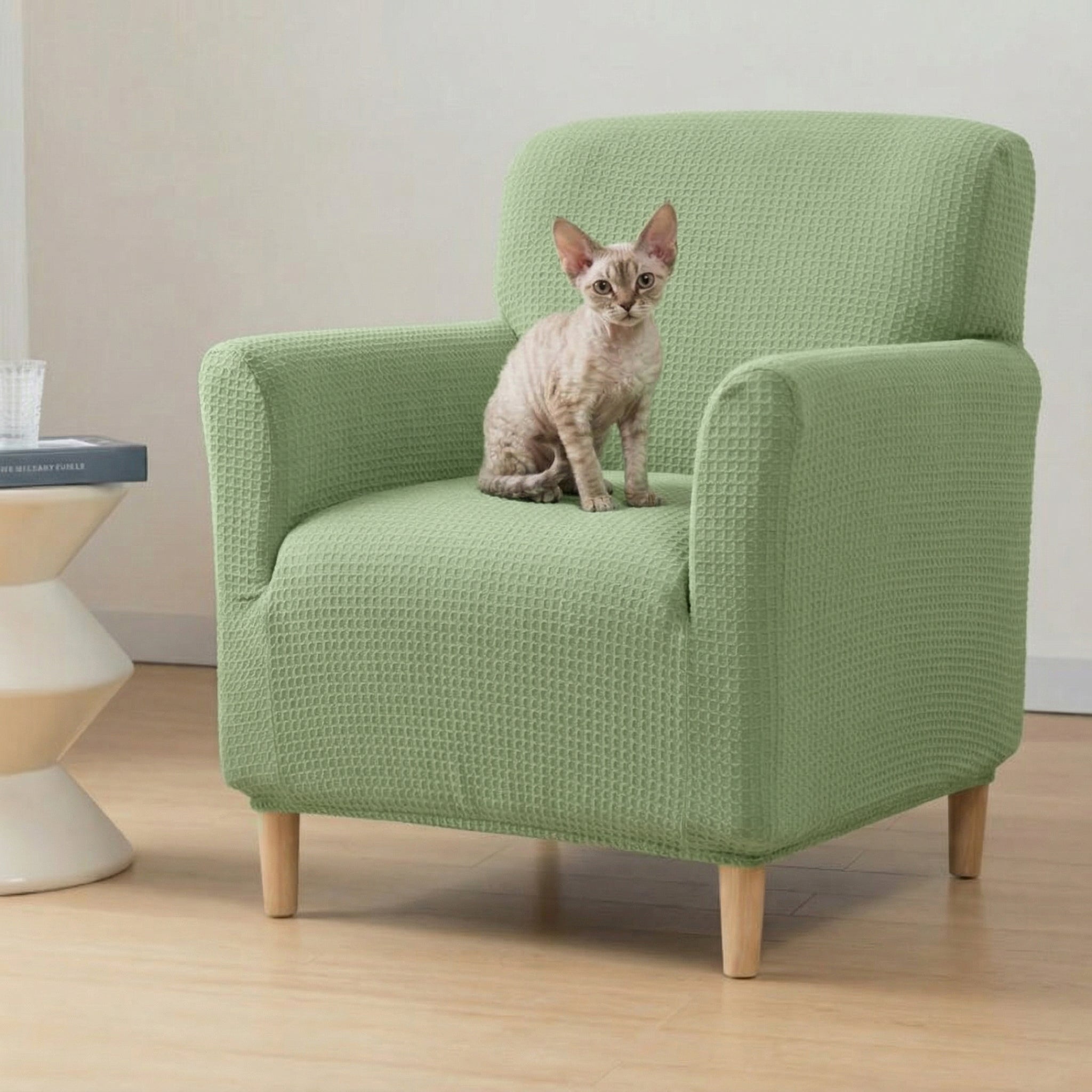 High-Elastic Water-resistant and Anti-Scratch Armchair Covers Settee Covers Full Wrap Sofa Protection Sofa Cover