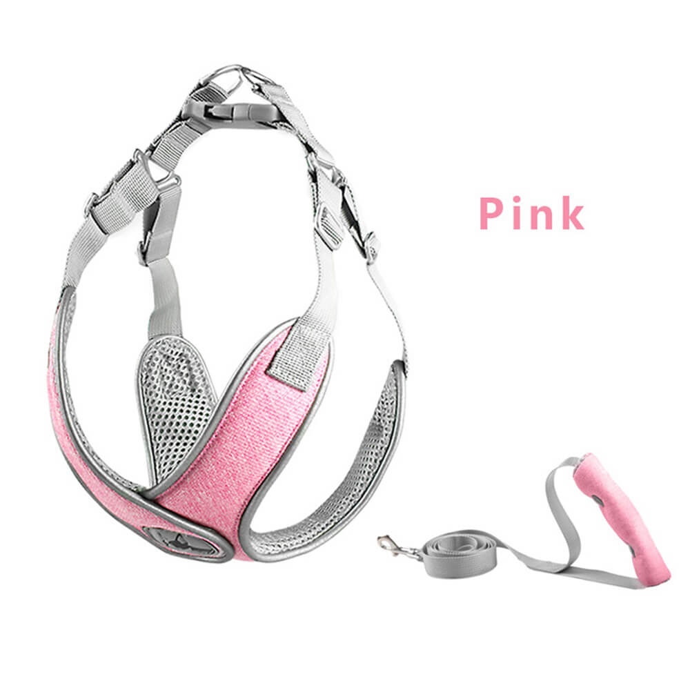 Breathable Reflective Vest Style Dog Lead and Chest Harness