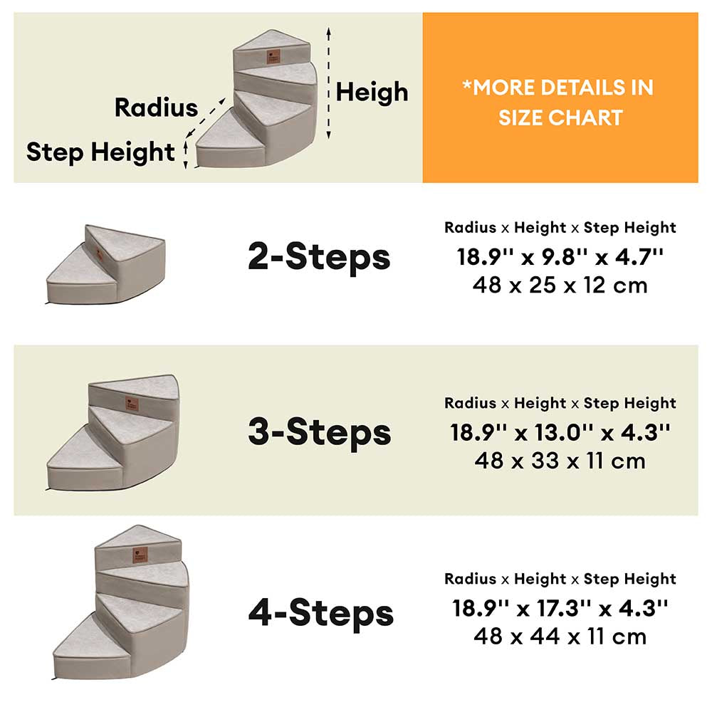 Luxe Water-repellent Faux Leather Removable Spiral Pet Stairs - Pet-Friendly Bedroom