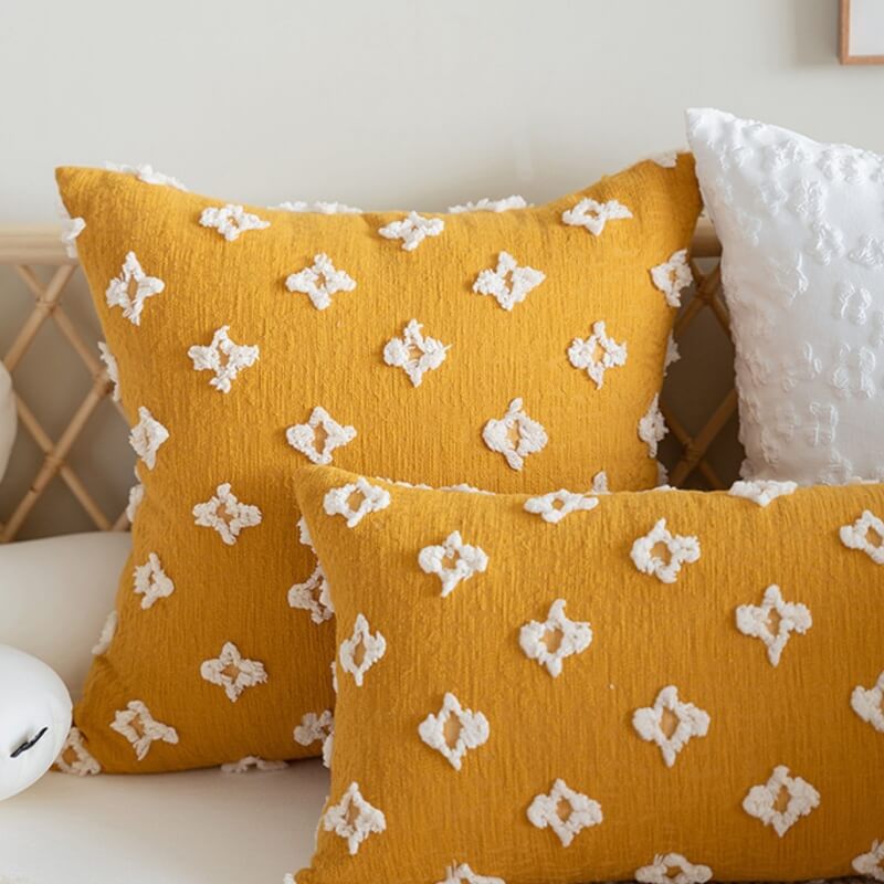 Embroidered Daisy Pillow Sofa Cushion