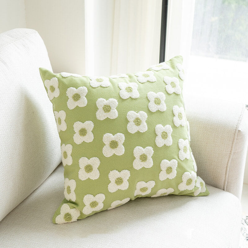 Embroidered Daisy Pillow Sofa Cushion