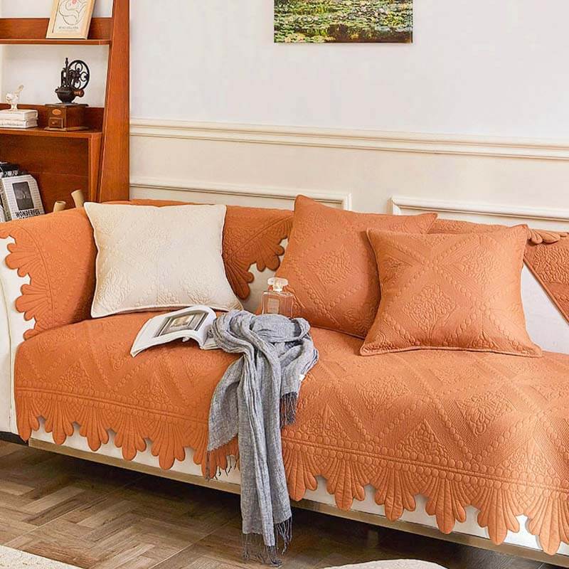 Fashion Leaf Trim Cotton Washable Sofa Cover