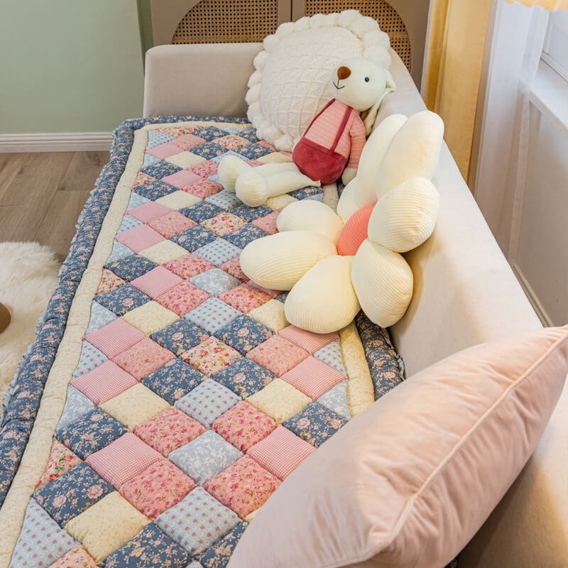 Floral Handmade Cotton Protective Sofa Cover