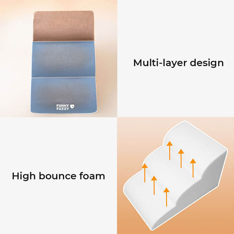 Plain Pattern Pet Climbing Ladder Removable Dog Steps