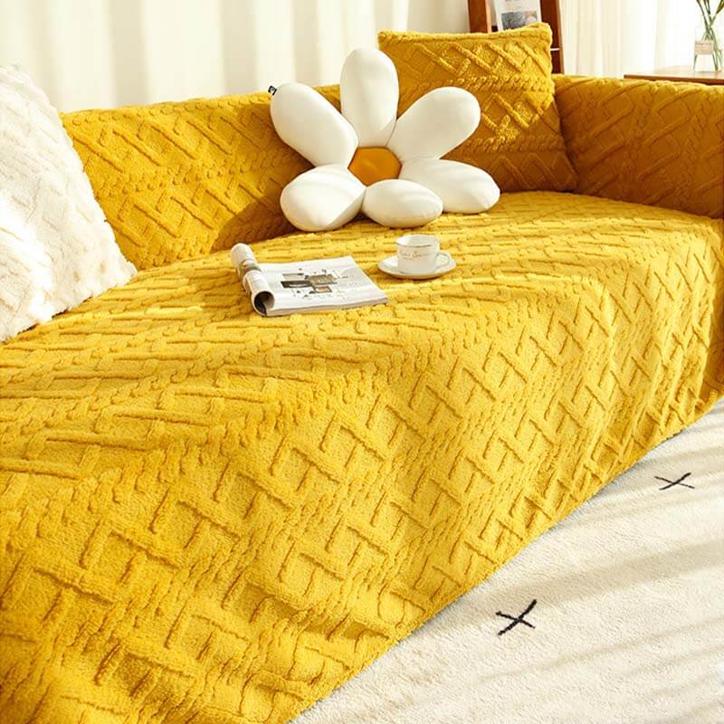 Solid Colour Fleece Blanket Furniture Protector Sofa Cover Sofa Throws