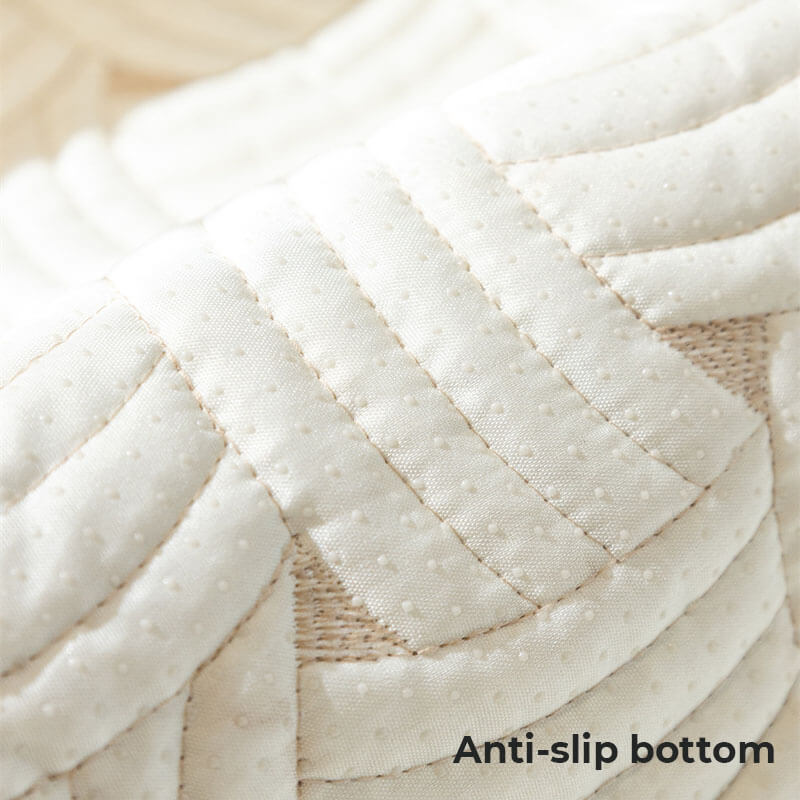 Weave Pattern Cotton Quilted Sectional Sofa Cover