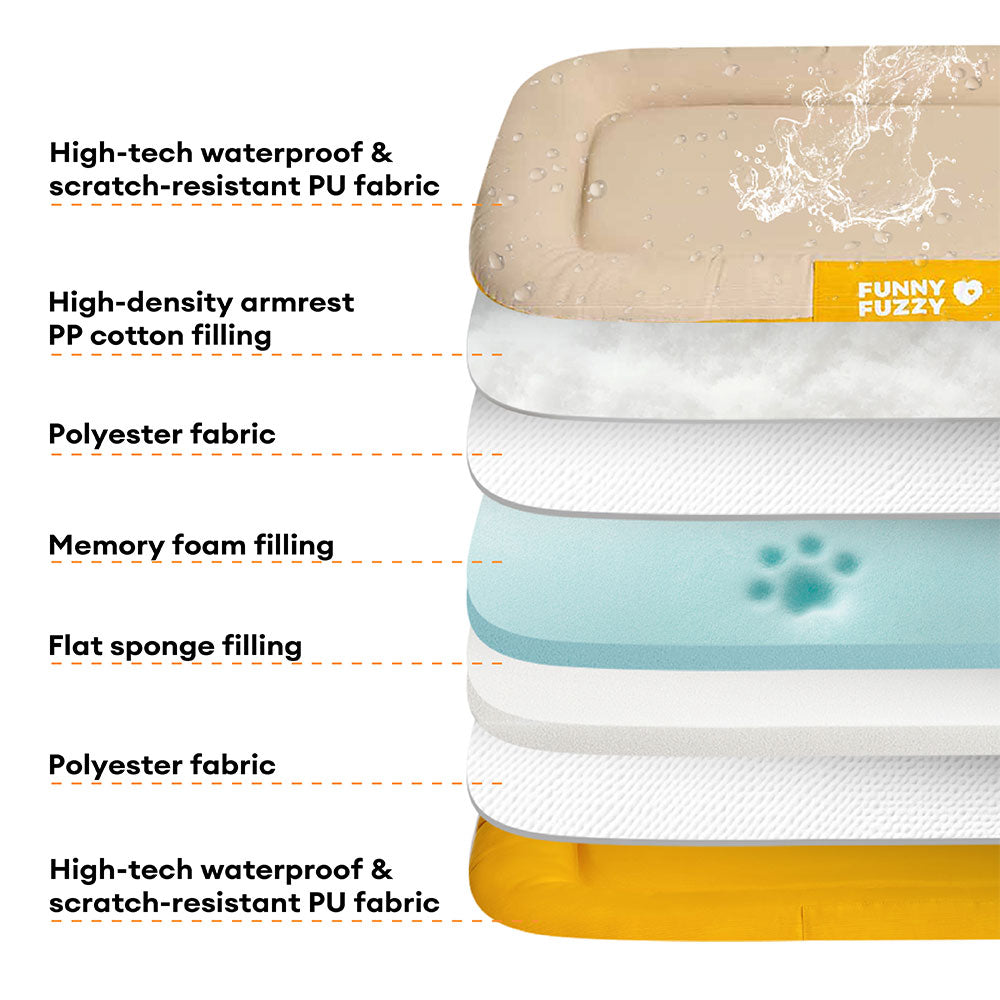 Outdoor Waterproof & Scratch-Resistant Colour-blocked Orthopaedic Dog Mat - Trek Lounge