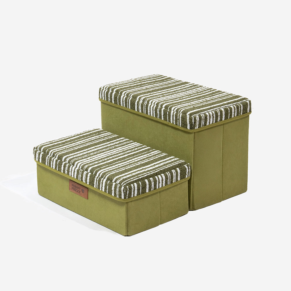 Foldable Dog Stairs with Storage and Condo Dog Steps - Funnyfuzzy SnugNest