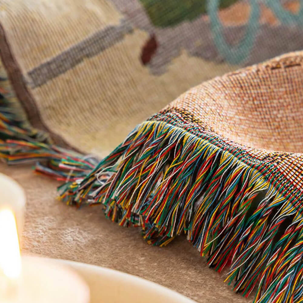 Christmas-Themed Soft Jacquard Knitted Decorative Sofa Cover