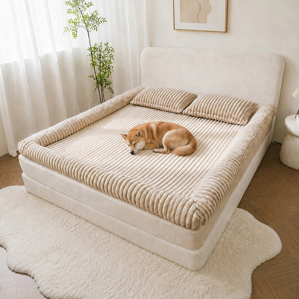 Plush Ribbed Bolster Fitted Sheet Mattress Cover - Cozy Nest