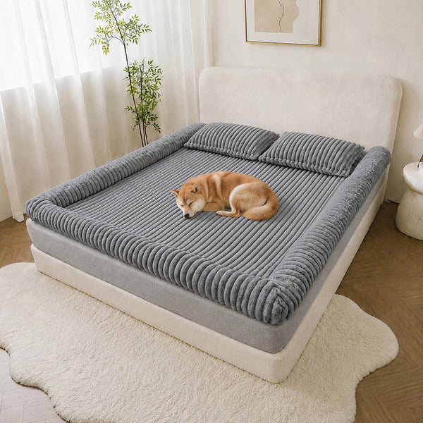 Plush Ribbed Bolster Fitted Sheet Mattress Cover - Cozy Nest