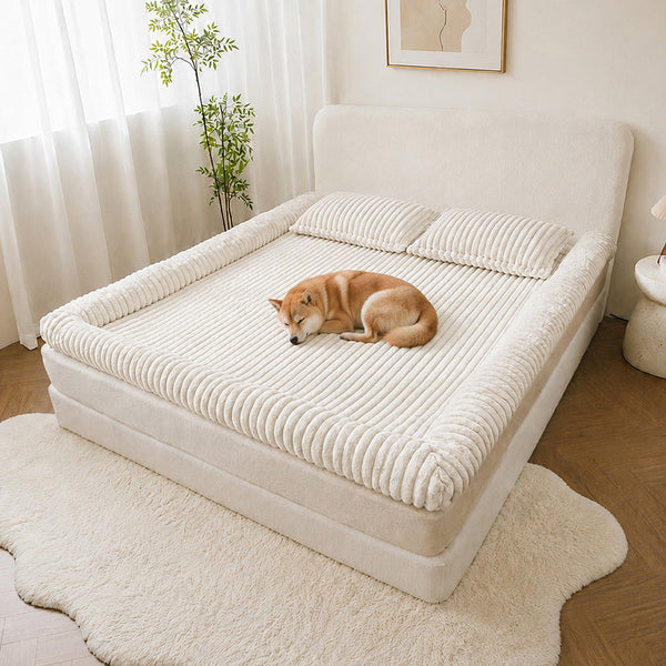 Plush Ribbed Bolster Fitted Sheet Mattress Cover - Cozy Nest