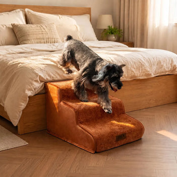 2-in-1 Foam Dog Stairs & Pet Mat with Plush Velvet Cover