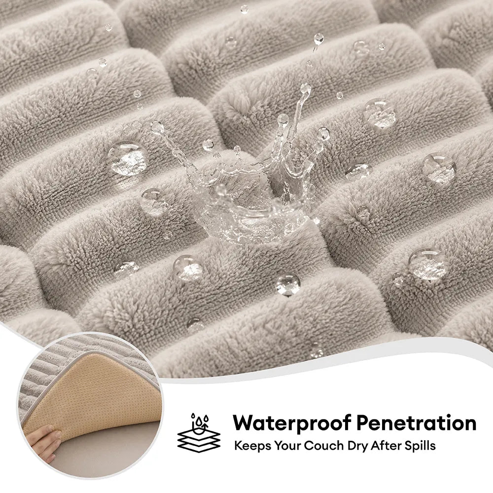 Waterproof One-Piece Cozy Flannel Sofa Protection Non-Slip Corner Couch Cover
