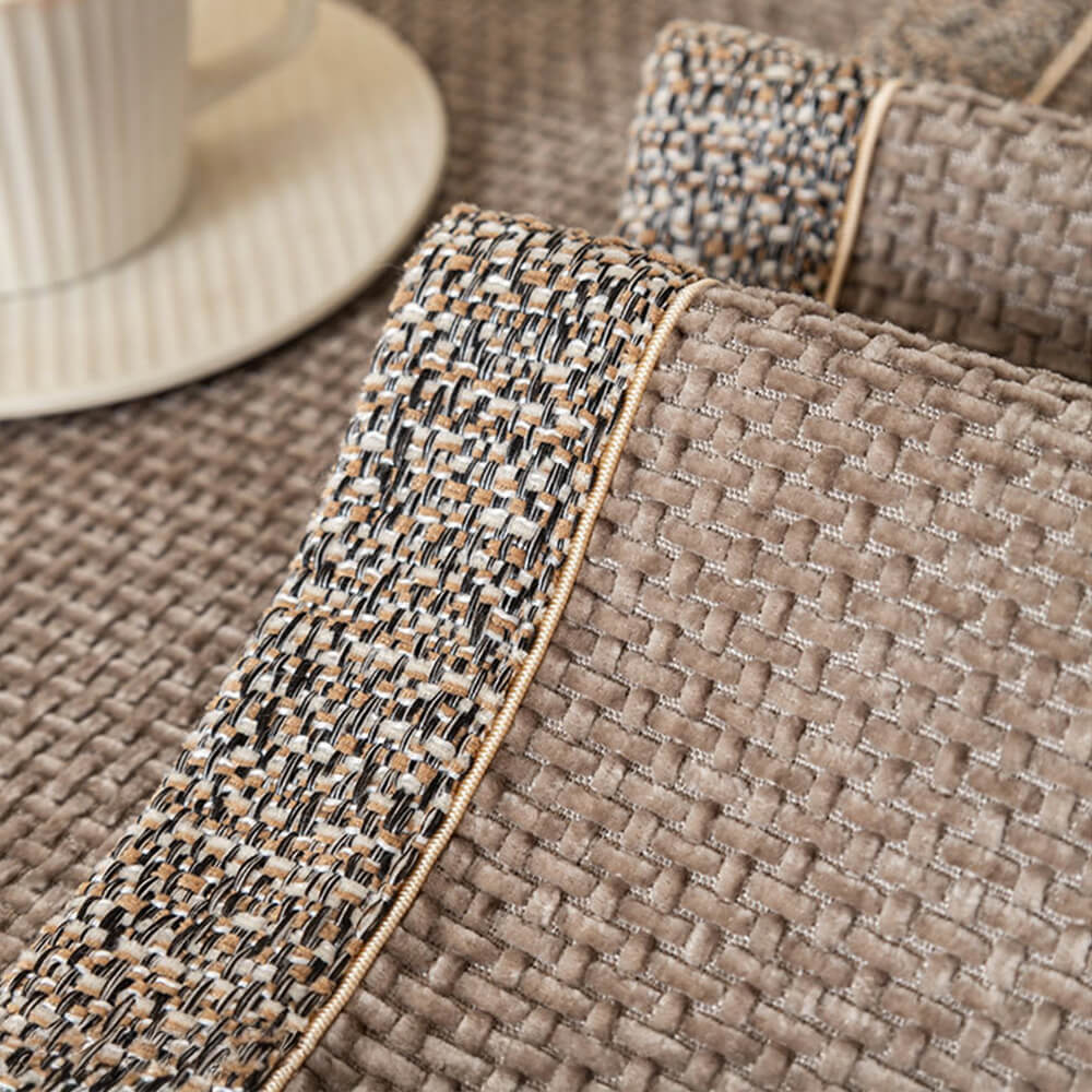 All-Season Modern Tweed Woven Chenille Anti-Slip Outdoor Garden Sofa Cover