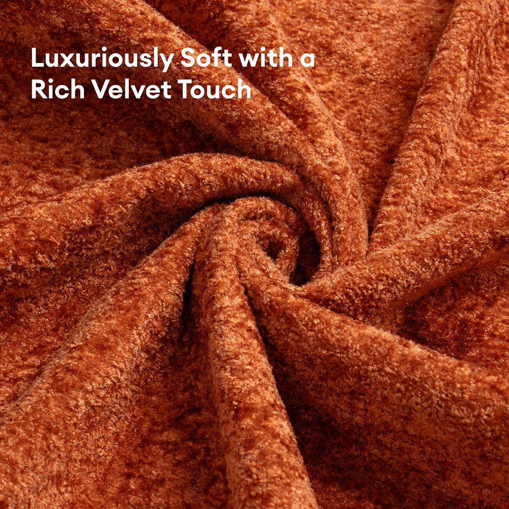 Waterproof Plush Velvet Contrast Wavy Edge Sofa Cover