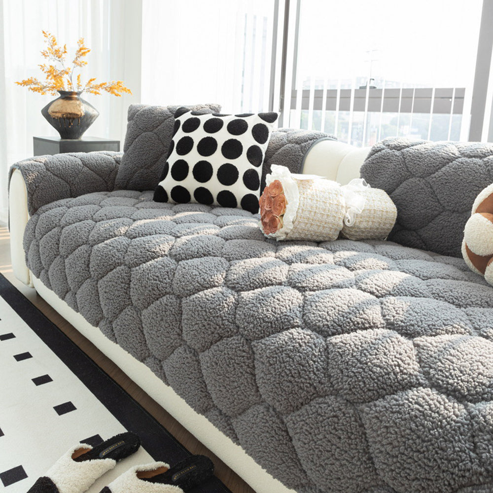 Pet-Friendly Thickened Soft Sherpa Fleece Non-Slip Sofa Protector Sofa Cover