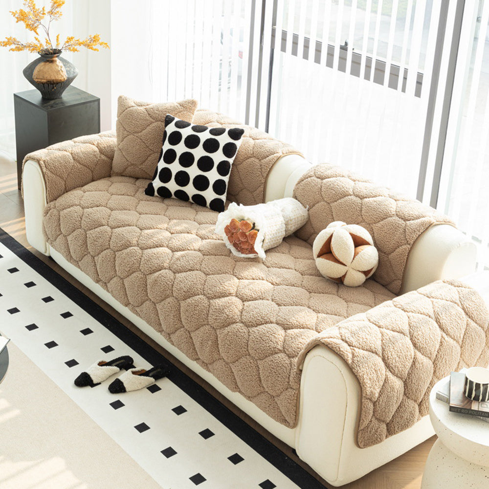 Pet-Friendly Thickened Soft Sherpa Fleece Non-Slip Sofa Protector Sofa Cover