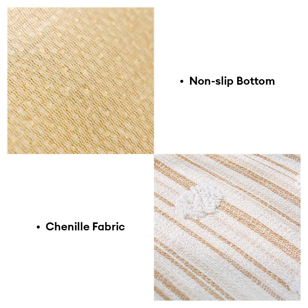 Modern Textured Striped Chenille Non-Slip Sofa Cover