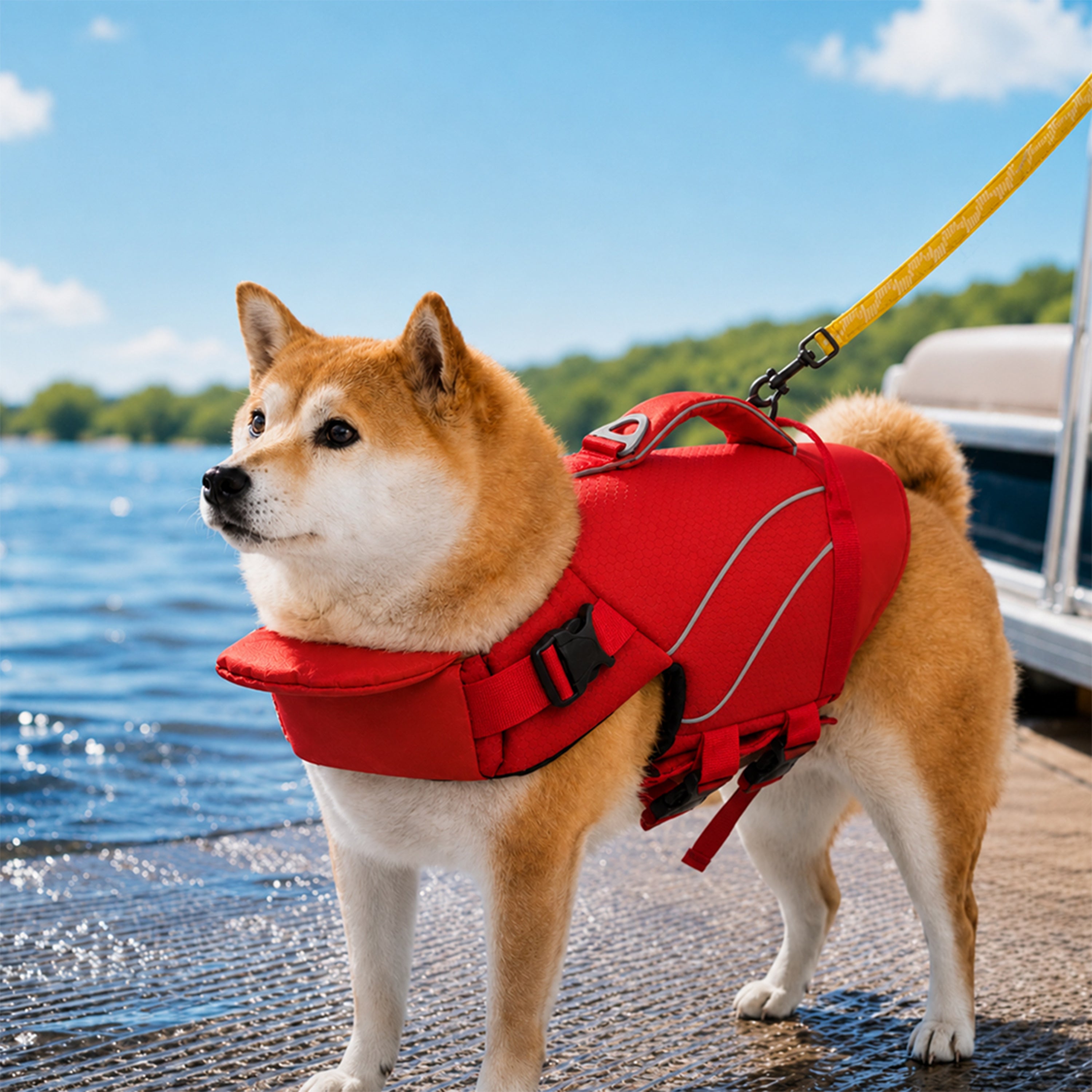 Dog Life Jacket with Detachable Chin Support