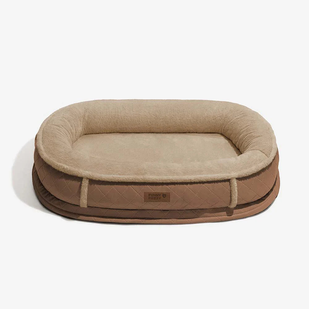 Deluxe Faux Leather & Plush Removable Orthopaedic Donut Dog Bed - WarmNest