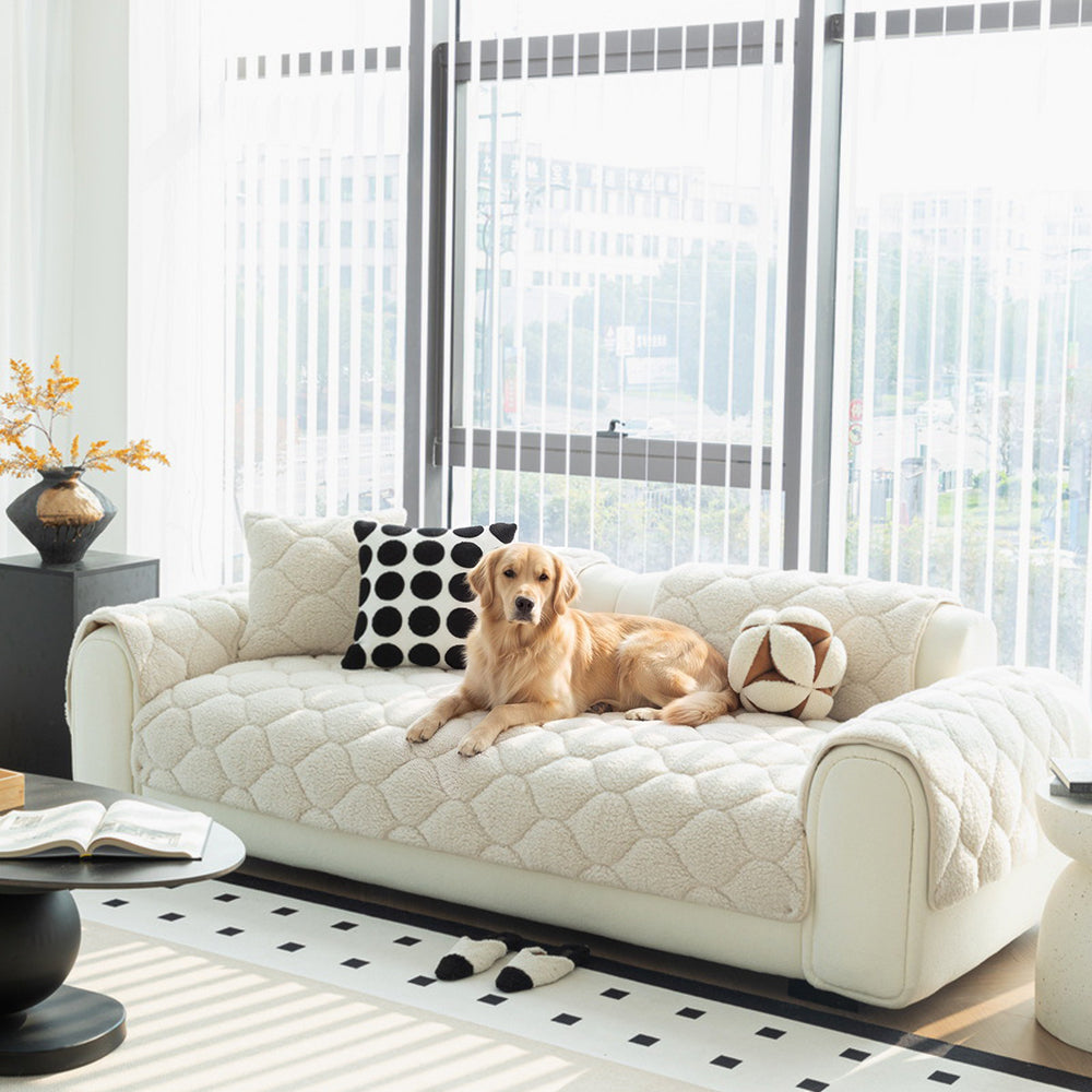 Pet-Friendly Thickened Soft Sherpa Fleece Non-Slip Sofa Protector Sofa Cover