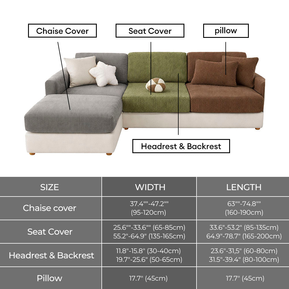 Vertical Stripe Corduroy Anti-Scratch Stretch Full-Cover Sofa Cover