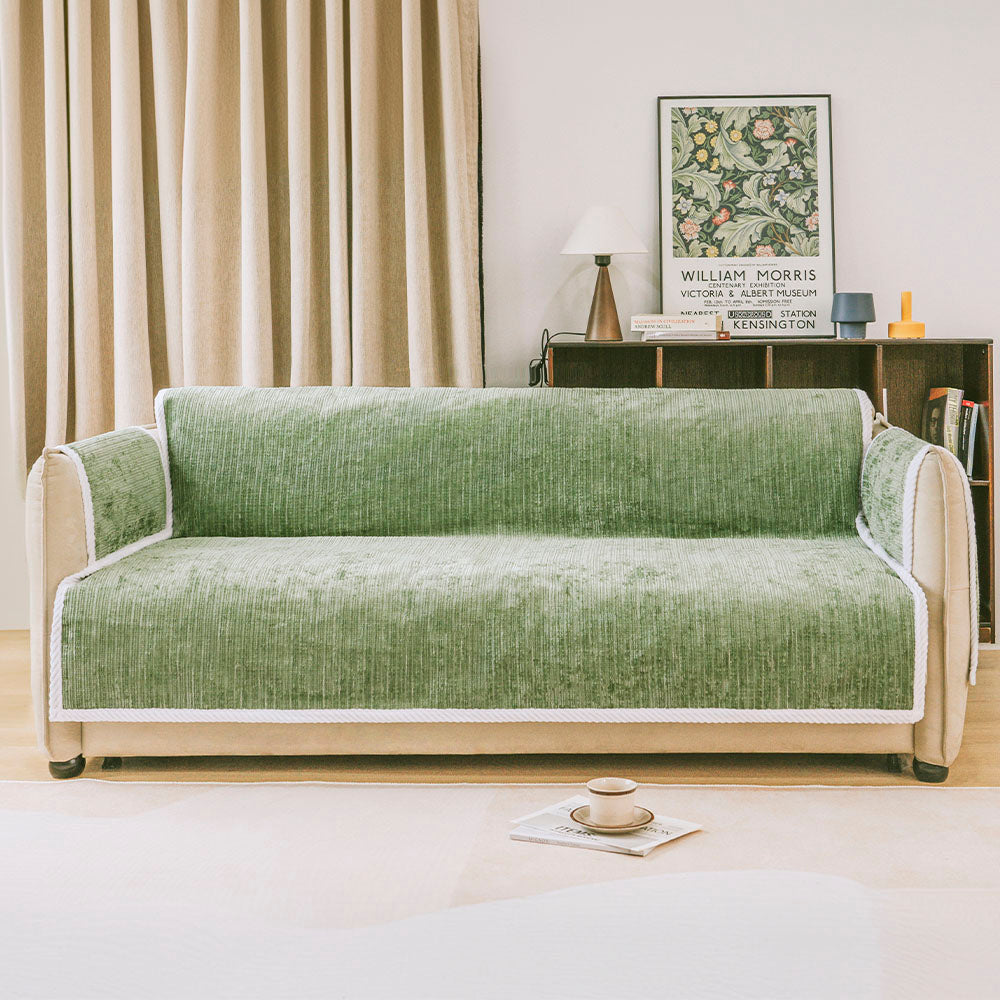 All-Season Anti-Slip Striped Pet Rug Furniture Protector with Armrest Outdoor Garden Sofa Cover
