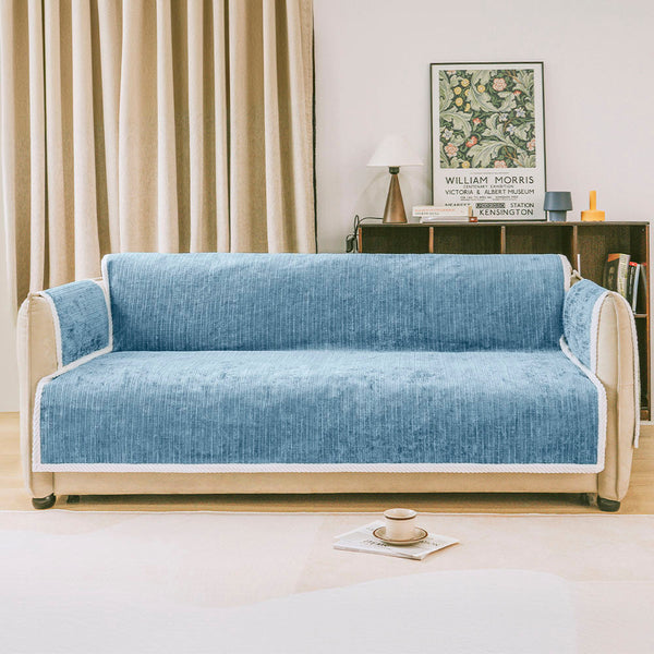 All-Season Striped Pet Rug Furniture Protector with Armrest Sofa Cover - Keep Still