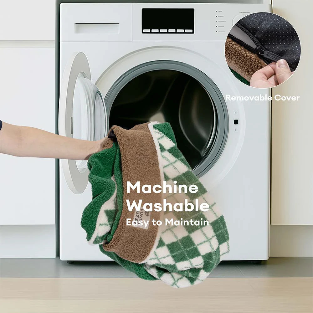 Diamond-Quilted Sherpa Orthopaedic Dog & Cat Sofa Bed - Cocoa Pine