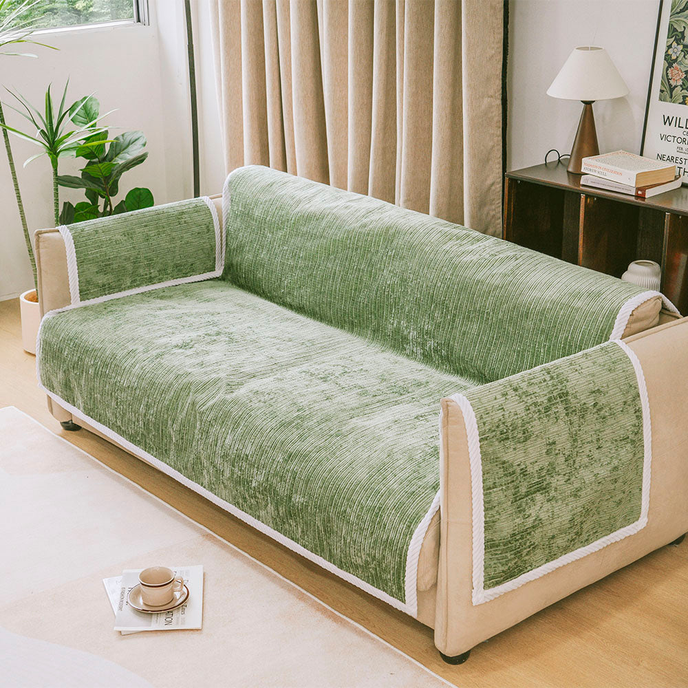 All-Season Striped Pet Rug Furniture Protector with Armrest Sofa Cover - Keep Still
