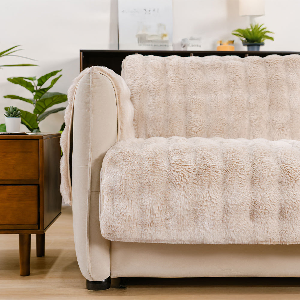 Water-resistant Fluffy Soft Furniture Protector Corner Couch Cover-EverDry