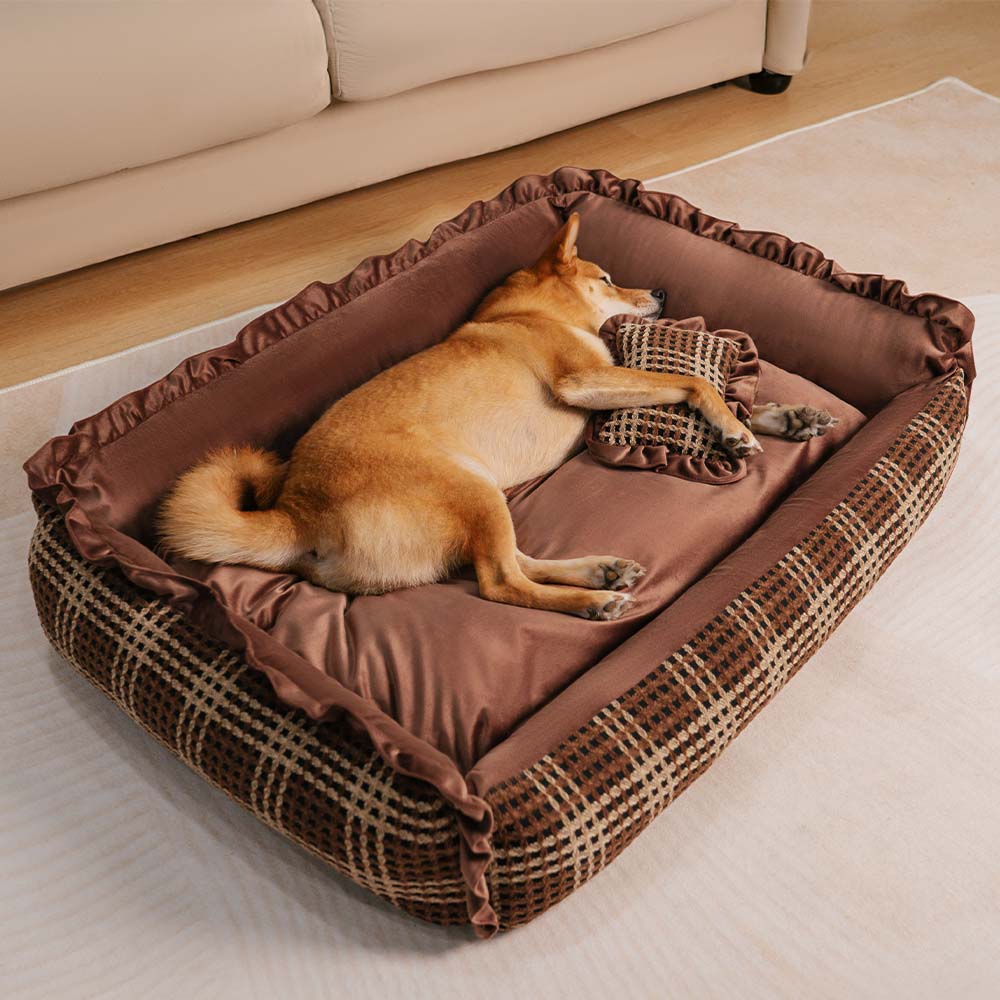 Classic Luxury Washable Cosy Bolster Dog Bed- Bliss Napper