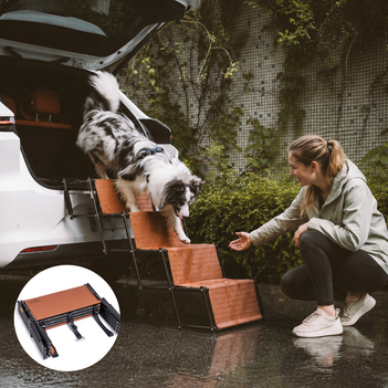 Foldable Dog Stairs for Car with Wide Non-Slip Steps - LuxeNest