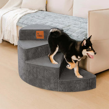 Cosy Corduroy Joint-Friendly Removable Spiral Pet Steps - CreamyStep