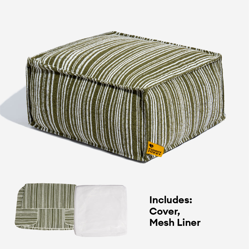 Sustainable Storage Pouf Ottoman & Dog Bed - Funnyfuzzy SnugNest