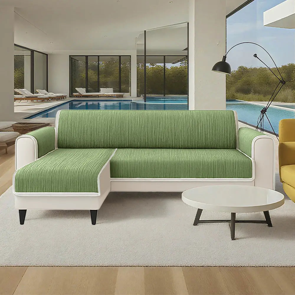 All-Season Anti-Slip Striped Pet Rug Furniture Protector with Armrest Outdoor Garden Sofa Cover