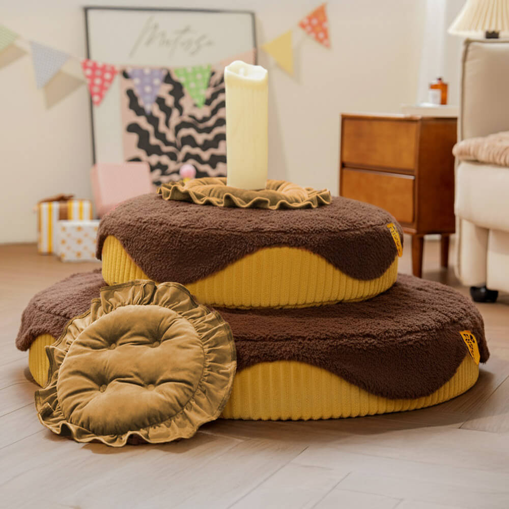 Fluffy Cake-Shaped Detachable Plush Orthopaedic Pet Bed – DreamBake