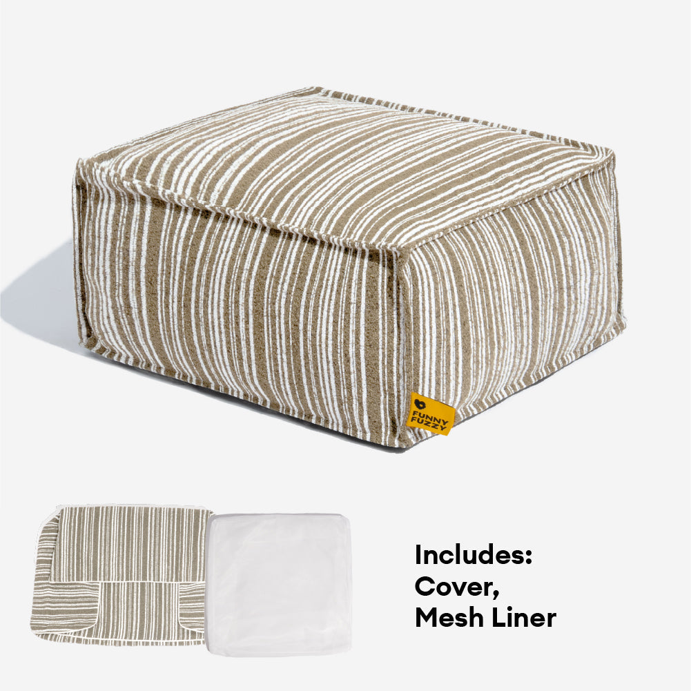 Sustainable Storage Pouf Ottoman & Dog Bed - Funnyfuzzy SnugNest