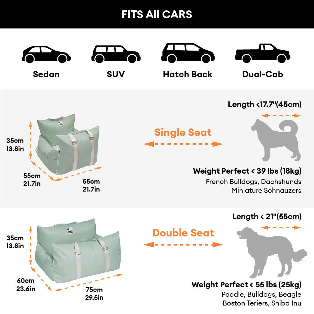 Waterproof ISOFIX Dog Car Seat Bed - First Class