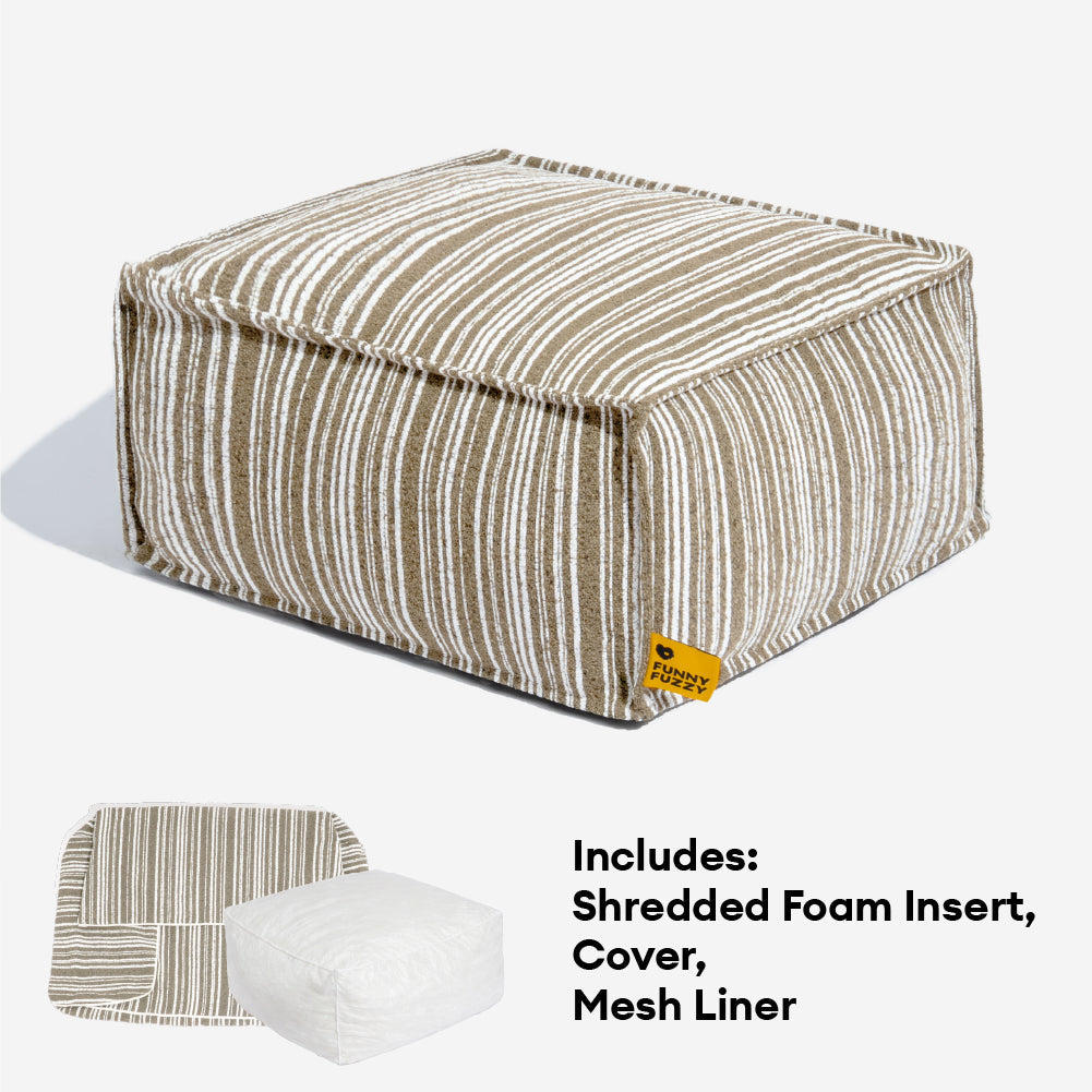 Sustainable Storage Pouf Ottoman & Dog Bed - Funnyfuzzy SnugNest