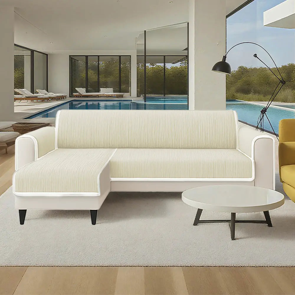 All-Season Anti-Slip Striped Pet Rug Furniture Protector with Armrest Outdoor Garden Sofa Cover