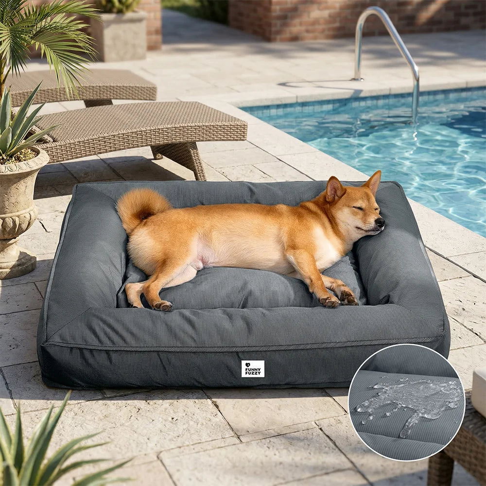 Fully Orthopaedic Surround Support Waterproof Fabric Anti-Anxiety Large Dog Bed